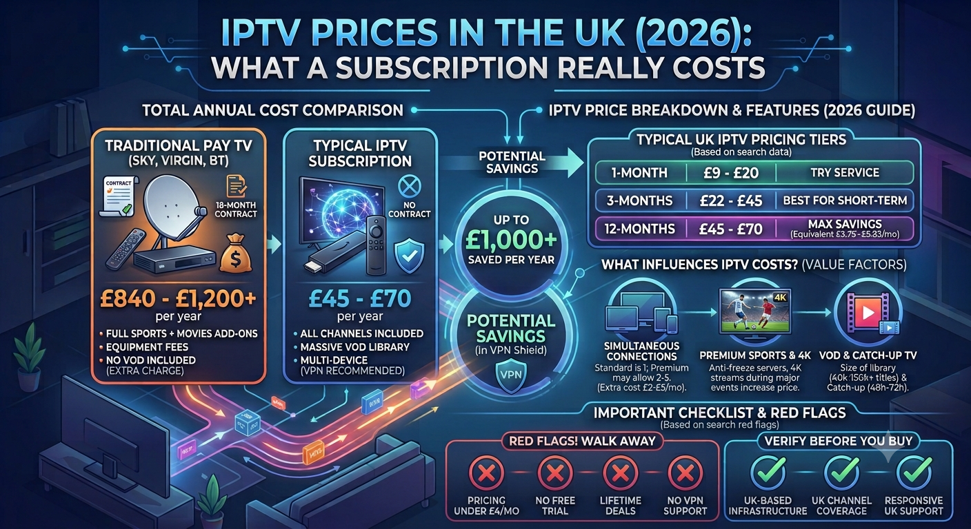 IPTV Prices in the UK (2026): What a Subscription Really Costs